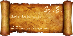 Székely Ella névjegykártya